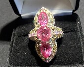 Designer size 7 Pink Rhodolite Garnet Ring vintage