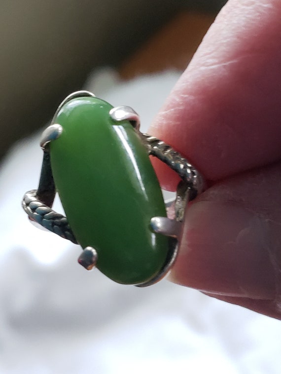Antique Jade Size 9 Ring in SS