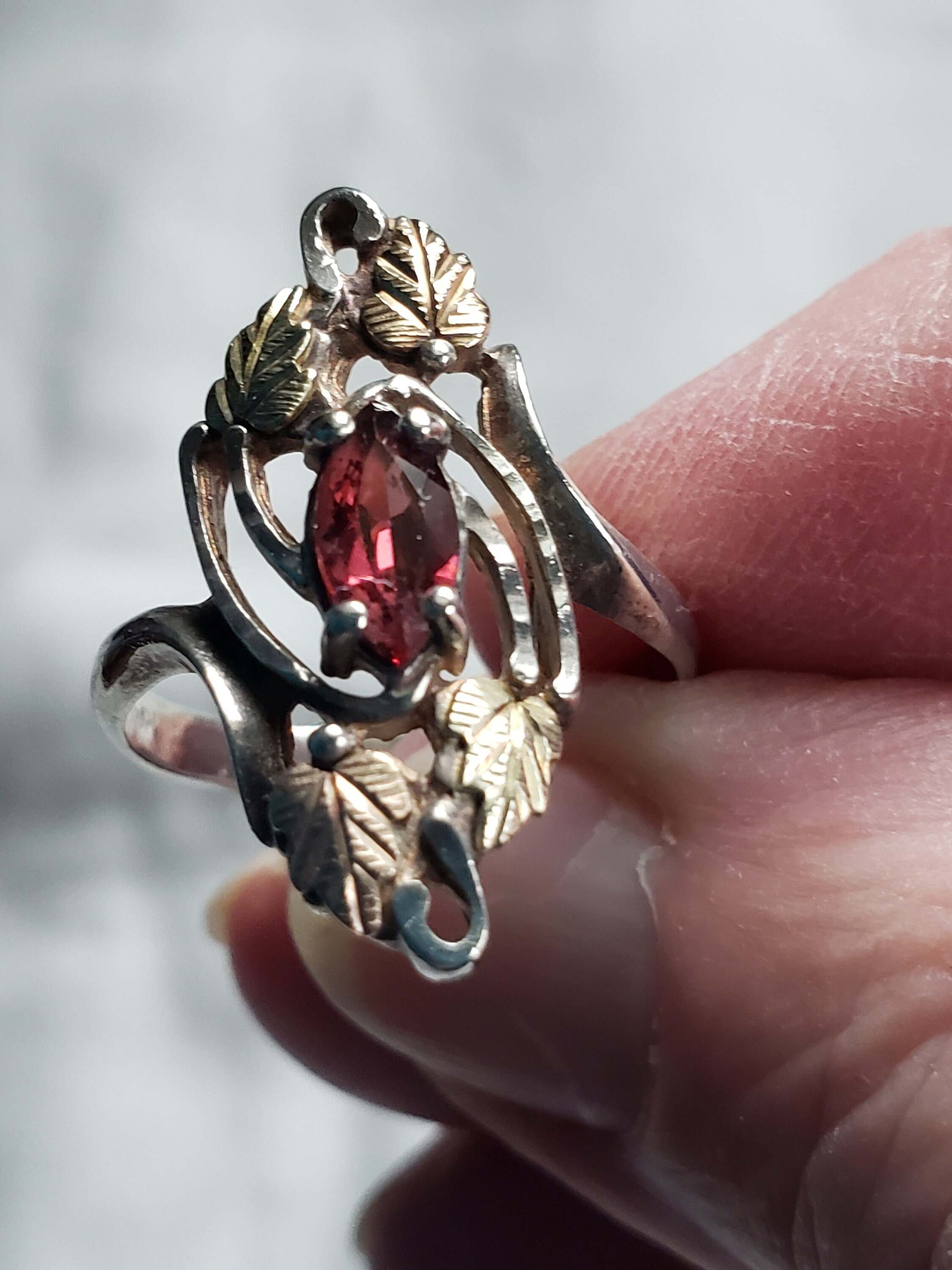 Black hills gold garnet cheap ring