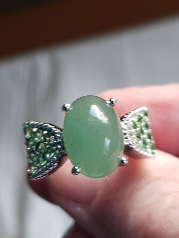Jade size 9.75 and chrome diopside ring in SS - image 5