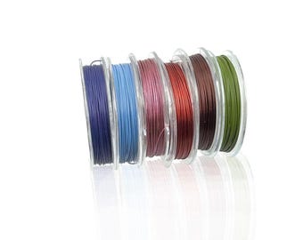 0.4 mm jewelry wire, threading wire, nylon-coated, 5 m roll