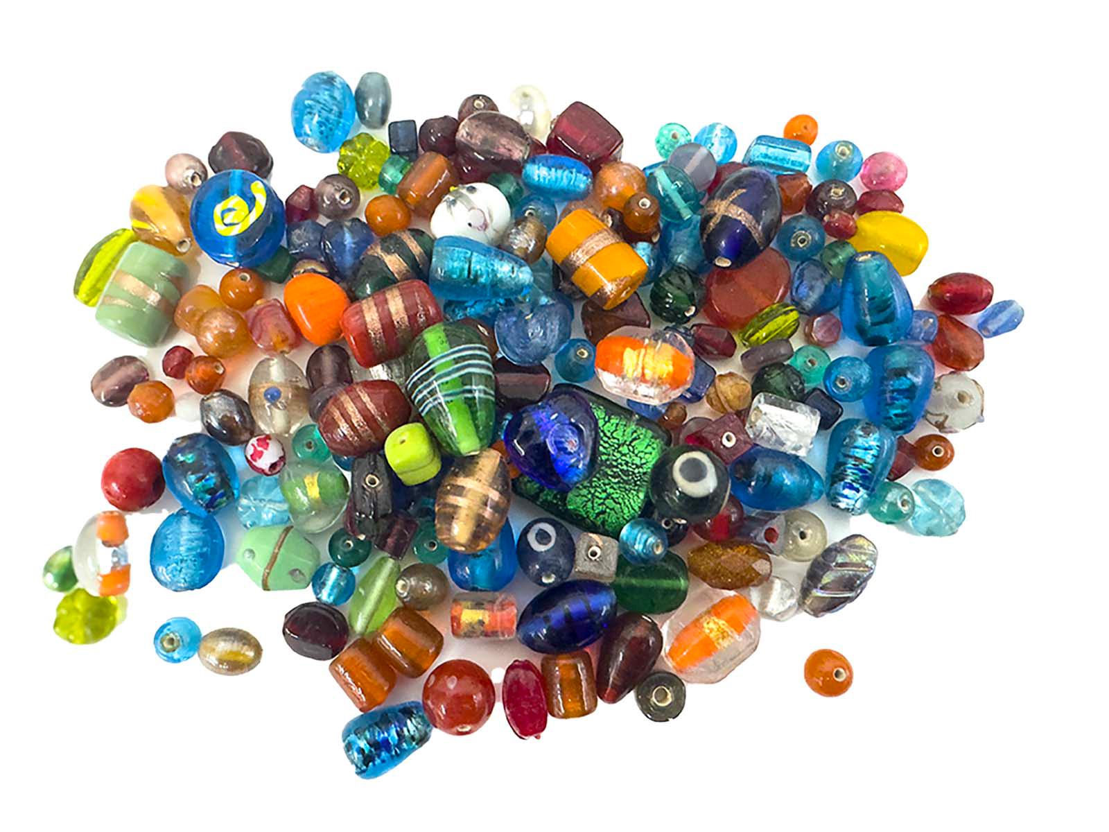 12 Perle Vetro - Tondo Pastiglia - 25x10 Mm - Colori Misti Con Foglia Argento Spezzata - Lotto - KMCP - Italia - Foto 10