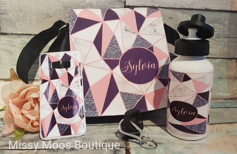 geometric print handbag