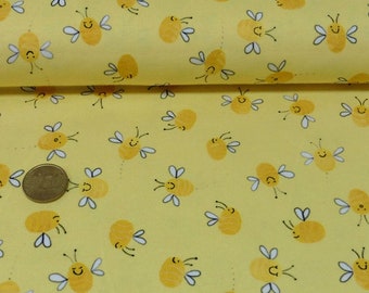 Hilco cotton jersey Bugs Bees children's fabric with bees yellow 50 cm, 21.38 EUR/meter