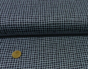 Wood Plaid Hilco FrenchTerry roughens dark grey children's fabric with checks by the meter 50 cm