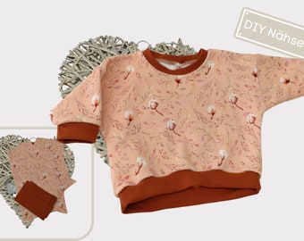 DIY Sewing Package Sweatshirt Baby Fabric Cuts, Sewing Kit Oversized Sweater made of Waffeljersey apricot-rust Sewing Set Gift Baby