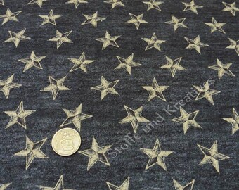 20.80 EUR/m Star Hilco grau Sweatshirtstoff Sternenstoff Sweaty nähen Stoff 25 cm