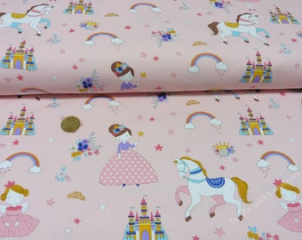 Princessland Hilco rose fabric for kids cotton Elastic-Jersey princess 50 cm, 21.20 EUR/m