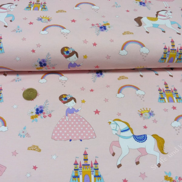 Princessland Hilco rose fabric for kids cotton Elastic-Jersey princess 50 cm, 21.20 EUR/m