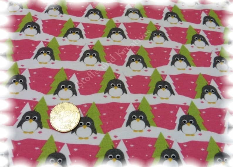 Forest Pingu Hilco Sweatshirt fabric pink Sweaty I'm sew happy Children's fabric by the meter 50 cm, 21.90 EUR/meter image 1