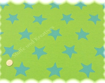 Jacquard stars green sweat knit 195 cm wide 50 cm knitted fabric with stars, 19.90 EUR/meter