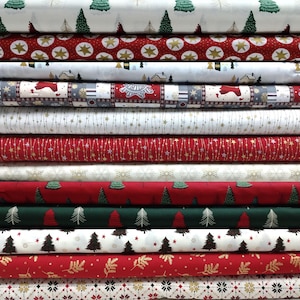 Weihnachtsstoffe Baumwolle Webware Weihnachten Meterware verschiedene Designs 50 cm, 11.30 - 13.00 EUR/m