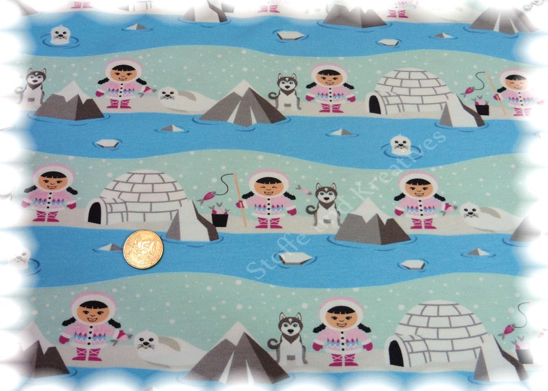 20.80 EUR/m Pretty Inuits Girls Hilco Stretch-Jersey türkis Shirtstoff 50 cm Kinderstoff Lycklig Design Bild 1