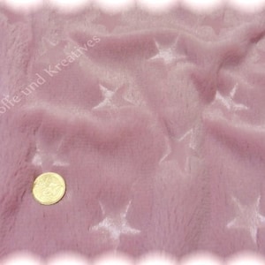 Plüsch Stars rosé Kunstfell Fake Fur Faux Fur Fleece Sterne 25 cm 15.96 EUR/m