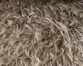 Tessuto shaggy pelliccia screziata marrone peluche barba finta pelliccia artigianale Natale carnevale 25 cm, 29,96 EUR/metro