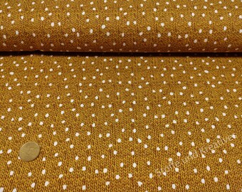 Wood Knit Hilco French Terry rauaut mustard children's fabric in knitted look by the meter 50 cm, 21.60 EUR/meter