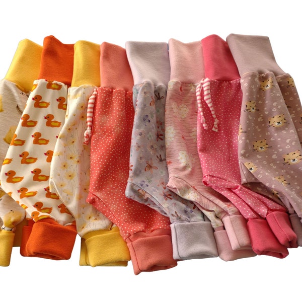 Baby Pumphose Babyhose Geschenk Baby Mädchen handmade Mitwachshose aus hochwertigen Jersey Stoffen