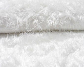 Shaggy fur white plush faux fur beard crafting Christmas elf 25 cm, 29.96 EUR/meter