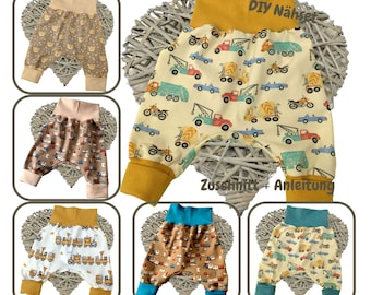 Set da cucito fai-da-te pantaloni per bambini tagli di tessuto per ragazzi confezione da cucito jersey più polsini regalo per neonato cuci diversi disegni