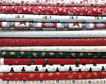 Christmas fabrics cotton woven fabric Christmas sold by the meter various designs 50 cm, 11.30 EUR/meter