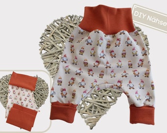Fabric Cuts DIY Sewing Kit Pump Pants Baby Jersey Dwarfs sand plus Cuff Rust Gift Baby