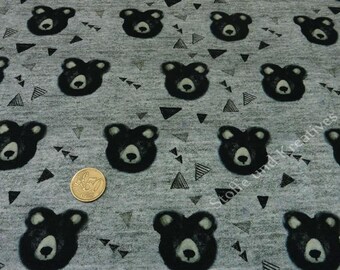 20.80 EUR/Meter Bear Hilco grey Sweatshirt Fabric Bears Children's Fabric Sweaty Fabric 25 cm