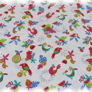 12.48 EUR/meter Pinapple in Love Stretch Jersey white Cotton Shirt Fabric Children&#39;s Fabric Pineapple Fabric Sew 50 cm