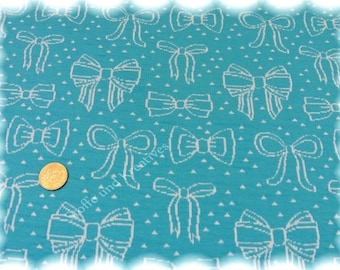 Bow-Parade turquoise white Organic Jacquard Jersey GOTS Hamburger Liebe Albstoffe Kinderstoff 50 cm, 27.98 EUR/Meter