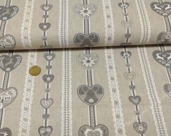 Leni traditional fabric in linen look cotton woven Swafing Christmas fabric 50 cm, 11.56 EUR/meter