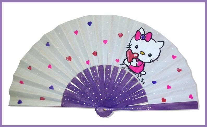 Mi first fan hand painted Love of heart
