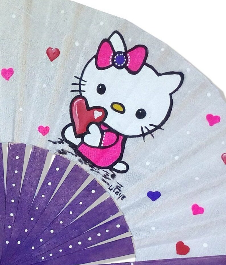 Mi first fan hand painted Love of heart