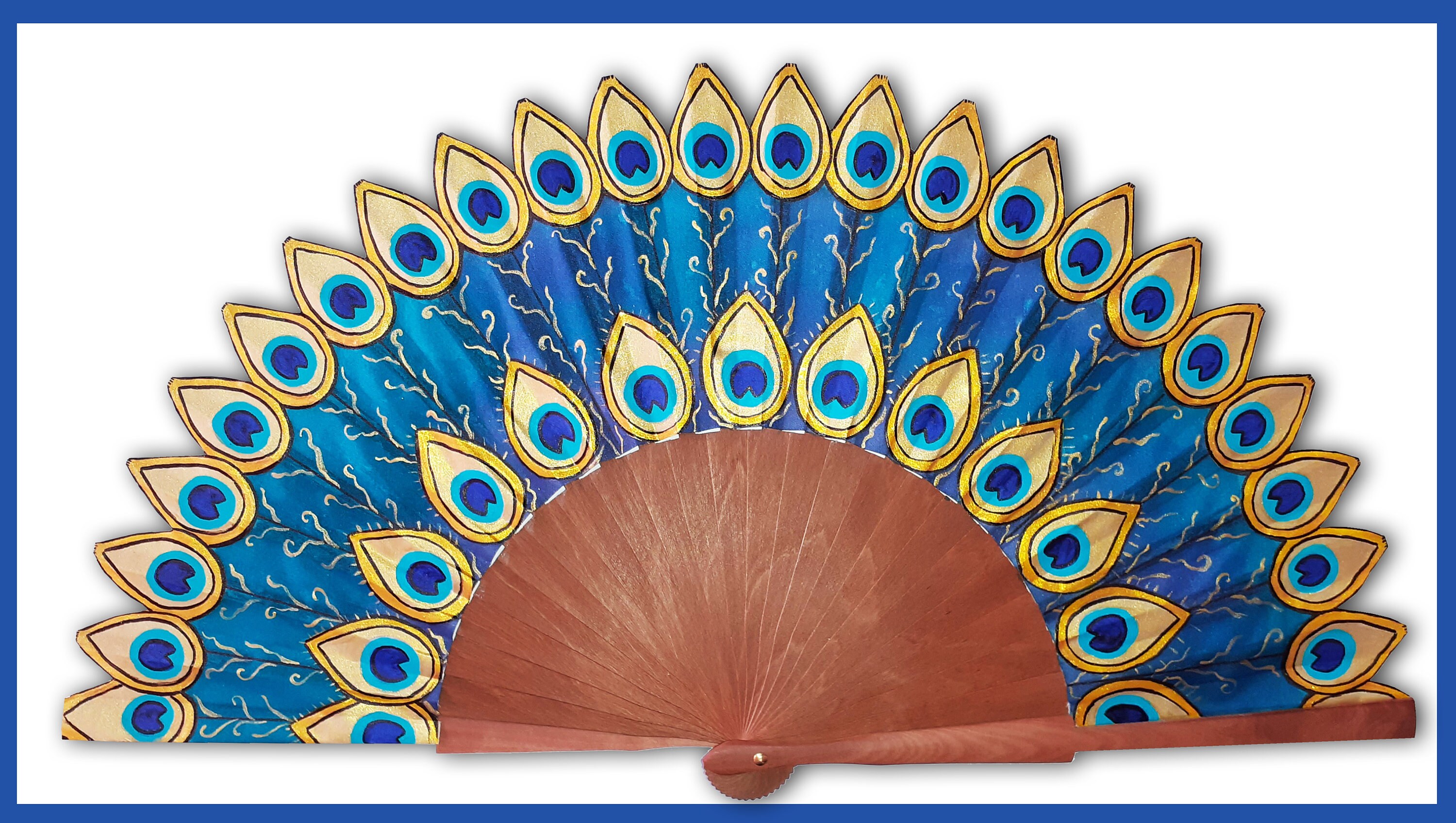 すべて手描きでデザイン・絵付けされたシルク扇子「孔雀」 - Etsy 日本