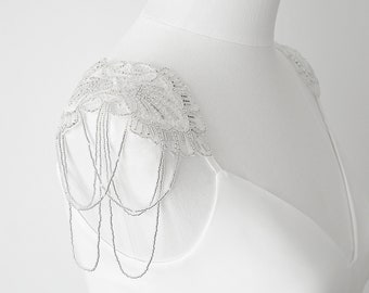 Bridal epaulettes, Shoulder necklace LIN