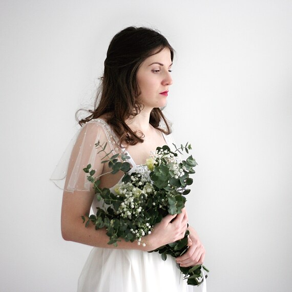 Detachable Sleeves Simple Wedding Dress Cap Sleeves Bridal Etsy