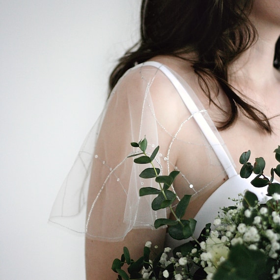 Detachable Beaded Cap Sleeves For Wedding Dress Shoulder Etsy