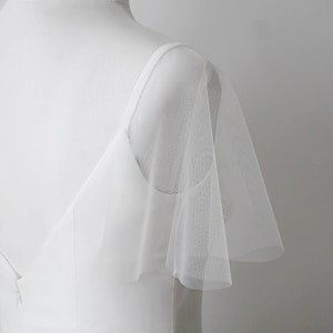 Detachable sleeves for wedding dress, Cap sleeves, Tulle cover up SIMPLE