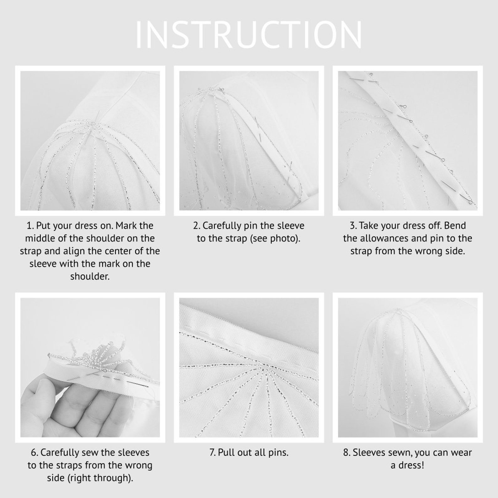 Detachable Sleeves for Wedding Dress Tulle Cover up SIMPLE Etsy