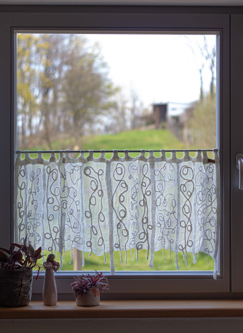 Panel curtain made of fine silk fabric handmade according to individual wishes with great attention to detail image 2