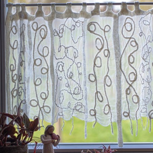 Panel curtain made of fine silk fabric handmade according to individual wishes with great attention to detail image 4