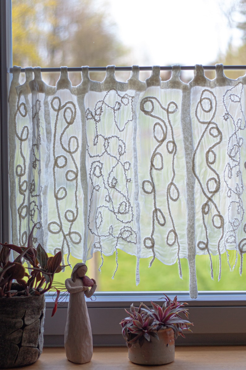 Panel curtain made of fine silk fabric handmade according to individual wishes with great attention to detail image 4