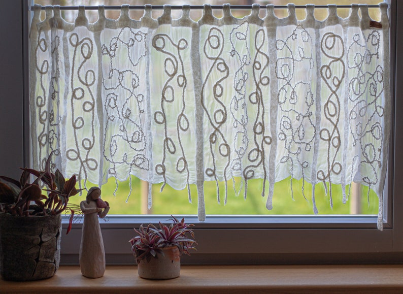 Panel curtain made of fine silk fabric handmade according to individual wishes with great attention to detail image 5
