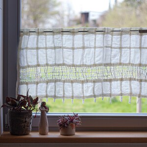 Window curtain made of linen and wool in individual sizes and lovingly handcrafted image 2