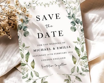 Wildflower Save the Date Cards: Watercolor Wedding Announcement