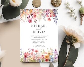 Wildflower Wedding Invitation: Watercolor Floral Design