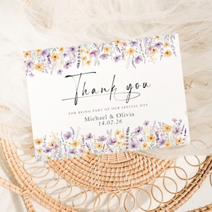 Floral Watercolour Wedding Thank You Cards – A6, 300gsm