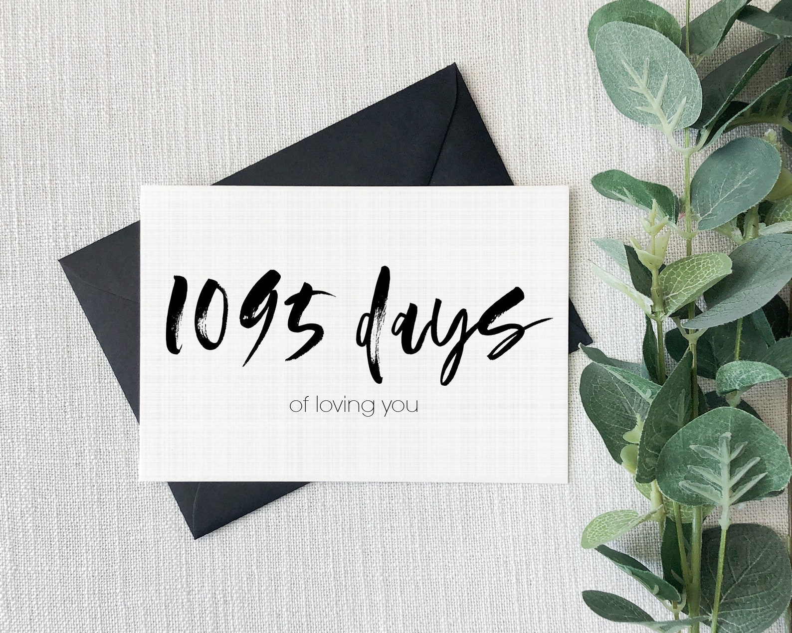 3rd Anniversary card for him or her 1095 Days of loving you Etsy