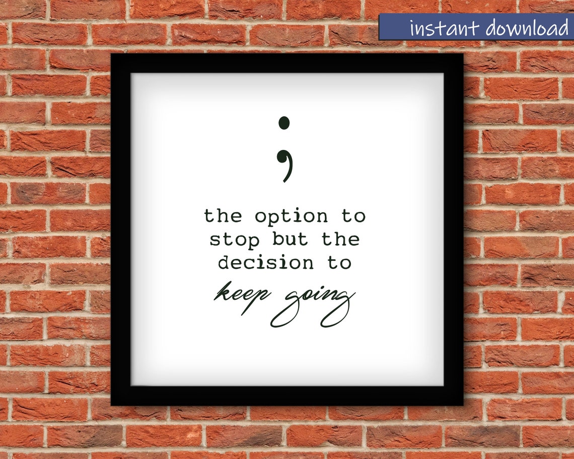 Mental health awareness symbol the semicolon represents the | Etsy