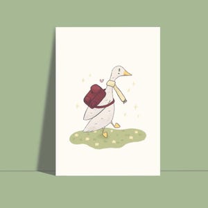 Laufente mit Rucksack Postkarte Laufente Osterkarte Lustige Postkarte A6 Bauernhof Einfach so Karte Ostern Grußkarte Gänse