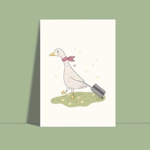 Laufente mit Koffer Postkarte Laufente Osterkarte Lustige Postkarte A6 Bauernhof Einfach so Karte Grußkarte Flugbegleiter Gans Reise Urlaub