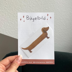 Iron-on Dachshund Patch - DIY Dog Gift, 3 different colors (beige, light brown, dark brown)